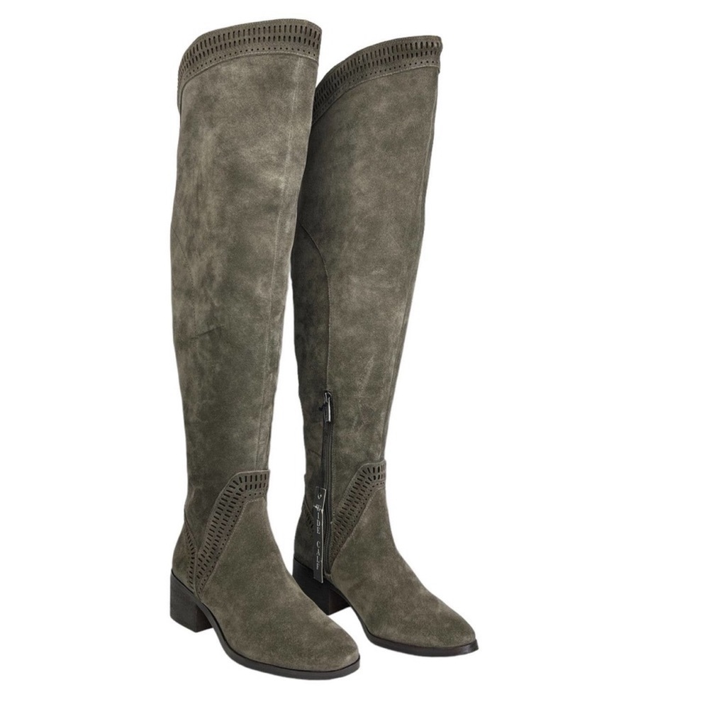 Vince Camuto Womens Wide Calf Gray Karinda Suede
OTK Block Heel Boots Size 7
